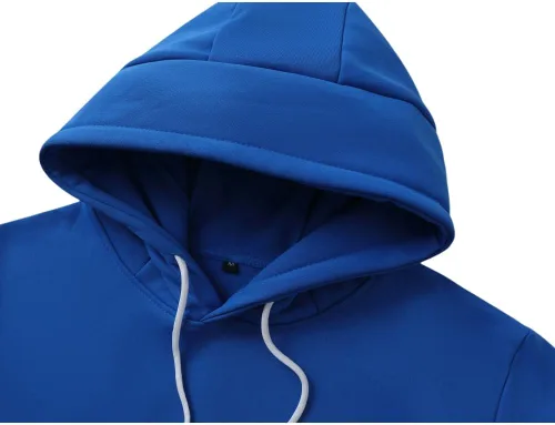 Vista 3 de Sudadera con capucha para hombre, diseño de panel multicolor, de forro polar, manga larga, para deportes