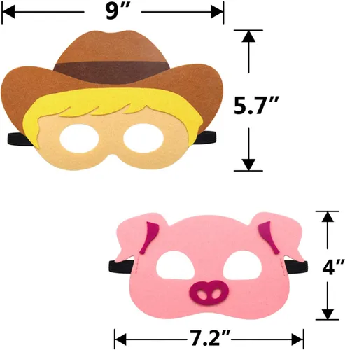 Vista 3 de CiyvoLyeen Party Animals Felt Masks Jungle Farm Forest Animals Theme Birthday Party Favors Party Supplies for Boys or Girls