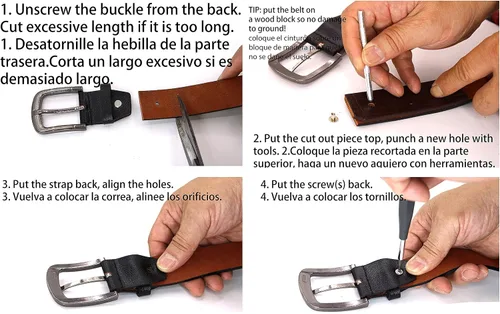 Vista 5 de Cinturón de cuero para hombre de cuerno largo, caballo, pollo, sheriff, cinturón de vaquero