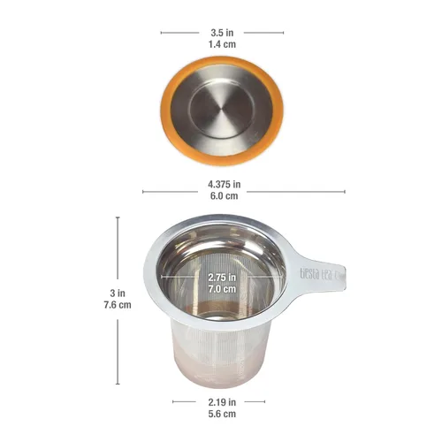 Vista 4 de Tiesta Tea Brewbasket Colador de Infusión de Acero Inoxidable para Hojas Sueltas, Colador de Malla Fina Reutilizable para Bebidas Calientes y Frías