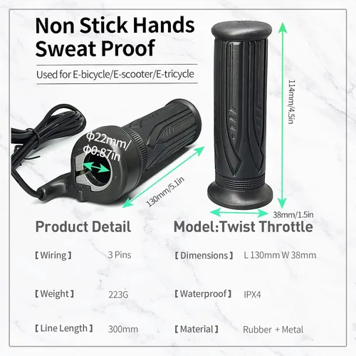 Vista 2 de Bicicleta eléctrica 20X acelerador de giro completo con mango derecho (BF-20X acelerador completo)