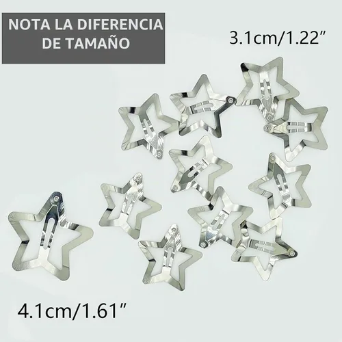 Vista 4 de GKETN 10 pinzas para el cabello de estrella de 1.22 pulgadas, pasadores