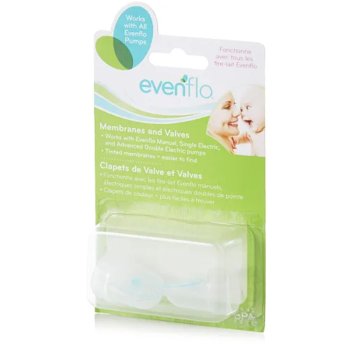 Vista 2 de Evenflo Membranas y válvulas de silicona de repuesto para extractores de leche avanzados (2 de cada uno)