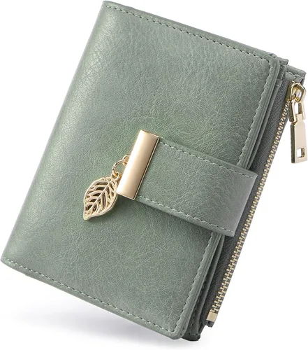 Vista 11 de yiijay Billetera pequeña para mujer, con bloqueo RFID, de piel, plegable, tarjetero para tarjetas de crédito para mujeres, cartera compacta