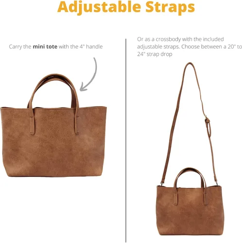 Vista 4 de Joy Susan Kelsey - Mini bolso de mano vegano para mujer, Saddle, talla única