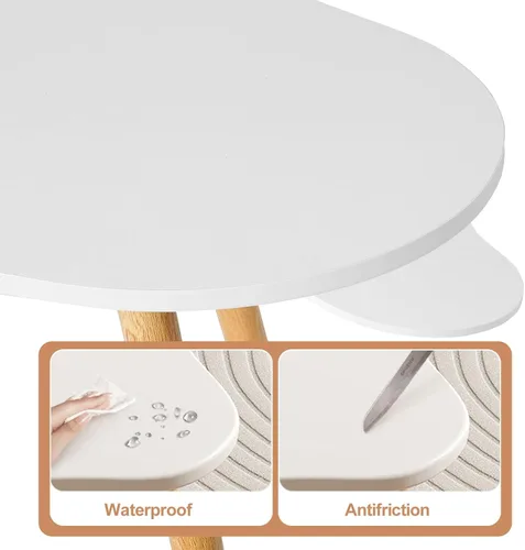 Vista 6 de Mesa de centro pequeña, en forma de nube, mesa baja con nubes irregulares, mesa auxiliar de madera para sofá, mesa de té moderna de mediados