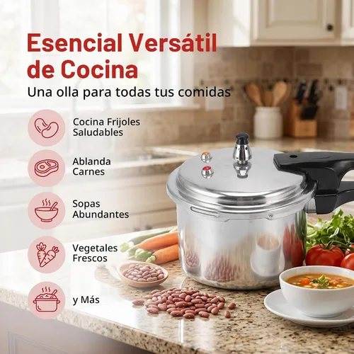 Vista 3 de Olla a presión, adecuada para cocinar frijoles, carnes, verduras, sopas y más, golosinas de cocina, conveniente y práctico
