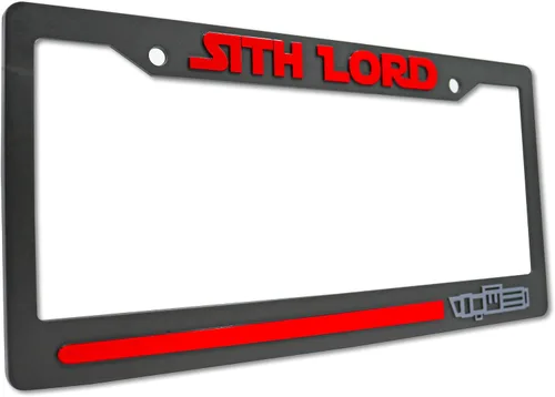 Vista 4 de Sith Lord - Marco elevado 3D para matrícula 1 paquete de cubierta para placa de automóvil Soporte universal para placa de automóvil negro de EE.