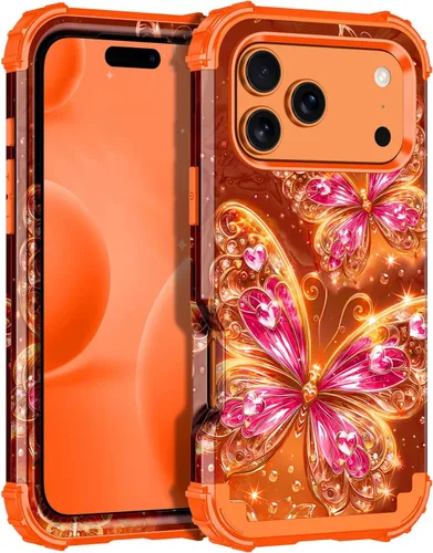 Vista 30 de Miqala Funda para iPhone 12, iPhone 12 Pro, que brilla en la oscuridad, tres capas, resistente a los golpes, protección de plástico duro + funda