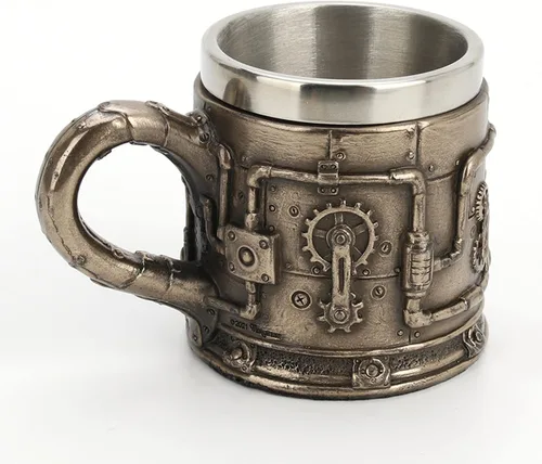 Vista 6 de Veronese Design Vaso de chupito Steampunk Gear de 2 oz con inserto de acero inoxidable extraíble