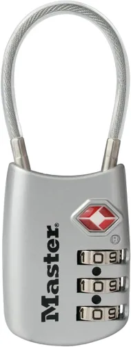 Vista 10 de Master Lock 4688D Candado para Equipaje con Combinación Personalizable Aprobado por TSA, 1 Unidad, Plateado