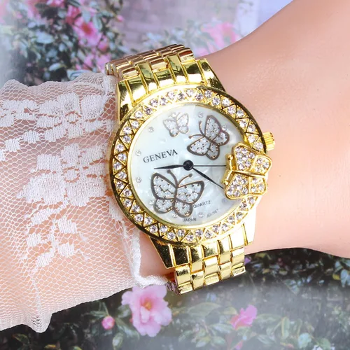Vista 3 de Reloj de pulsera de acero para mujer, pulsera de cuarzo, grandes regalos