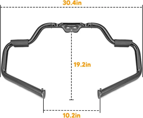 Vista 9 de Mofun Marco de protección del motor, barra de choque de carretera compatible con Harley Softail Heritage Breakout Fat Boy Street Bob Deluxe Low