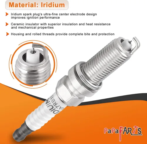 Vista 2 de PAPAPARTS Juego de 6 bobinas de encendido UF550 y bujías de iridio compatibles con Infiniti JX35 M35 Q50 Q70 QX60 EX35 FX35 G25 G35 Nissan 350Z