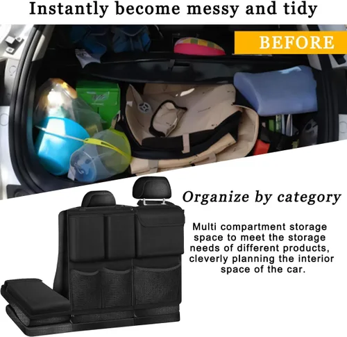 Vista 5 de Mandark Organizador de Maletero de Automóvil, Contenedor de Almacenamiento Desmontable para Colgar en el Respaldo del Asiento del Vehículo