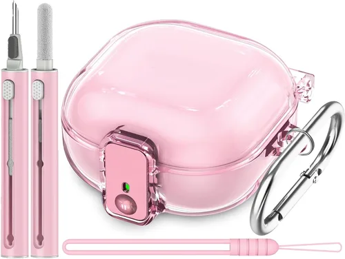 Vista 11 de Inesore Funda para Samsung Galaxy Buds FE/Galaxy Buds 2/Pro/Galaxy Buds Live, con carcasa de bloqueo de seguridad, accesorios con llavero/correa
