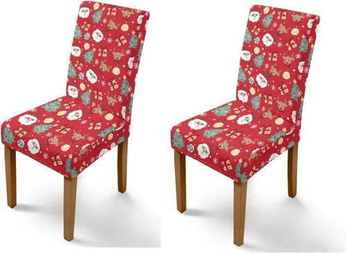 Vista 47 de Rnyleeg Juego de 1 fundas para sillas de comedor de Navidad, fundas para sillas de comedor, diseño étnico, diseño étnico, suave, lavable, para Arco