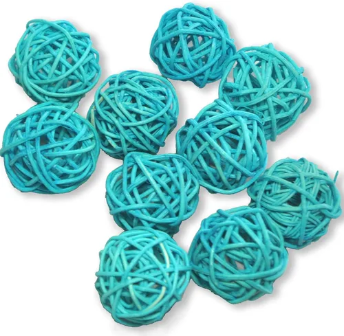 Vista 28 de 20 bolas de mimbre de ratán para decoración de mesa de boda, fiesta de Navidad (diámetro de 1.2 pulgadas, negro)
