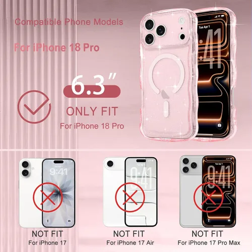 Vista 153 de Pepmune Funda magnética para iPhone 17 Pro Max, color rosa