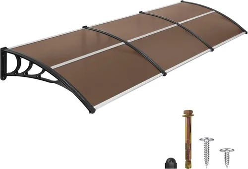 Vista 17 de MCombo - Toldo de policarbonato para ventana de exterior de 78.2 pulgadas, lámina hueca, toldo para puerta de patio