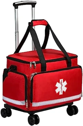 Vista 7 de Gatycallaty Bolso Médico Rodante con Ruedas, Bolso de Viaje, Trolley, Duffel, para Enfermeras, EMT, CNA, RN, Vacío para Primeros Auxilios, Respuesta