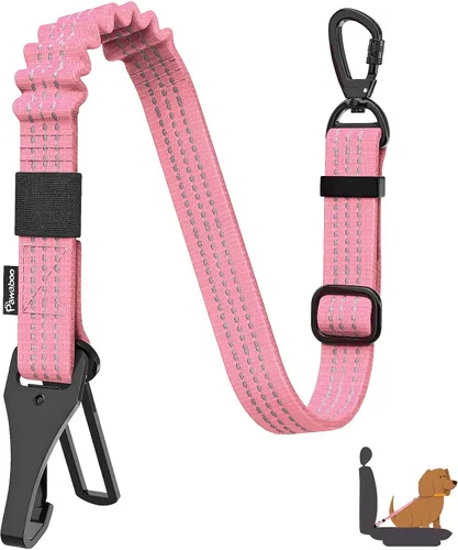 Vista 14 de Cinturón de seguridad para perros Pawaboo para coche, cinturón de seguridad para mascotas con reposacabezas y doble correa, 360° sin enredos para 2