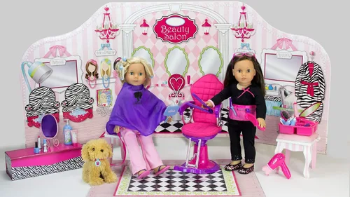 Vista 6 de Sophia's Juego de cuidado del cabello de muñecas de 18 pulgadas, juego de simulación, 14 piezas accesorios de peinado para muñecas Juego de 14 piezas