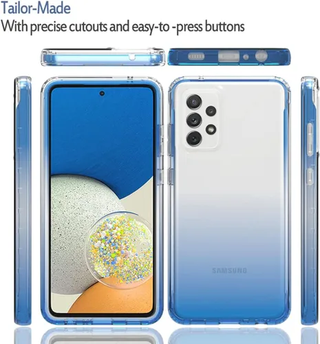Vista 5 de Funda de teléfono para Galaxy A73 5G, Samsung A73 5G con protector de pantalla de vidrio templado, carcasa protectora de cuerpo completo
