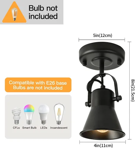 Vista 4 de Luz de Riel Moderna Iluminación de Punto de Techo Interior, Luz de Acento Ajustable de Montaje en Pared, para Dormitorio Sala de Estar Pasillo