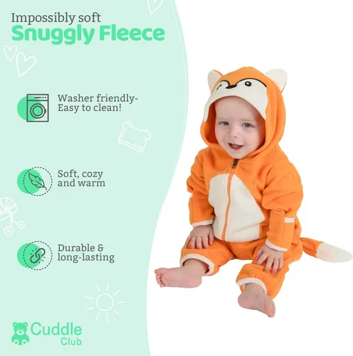 Vista 53 de Enterizo de vellón para bebé, rómper de una sola pieza con capucha para niños, ropa para exteriores, chaqueta infantil