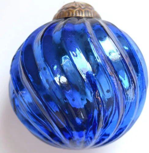 Vista 6 de Juego de 4 adornos de vidrio de mercurio rojo (bola antigua en relieve de 3.15 pulgadas) perfectos para árbol de Navidad, decoración colgante