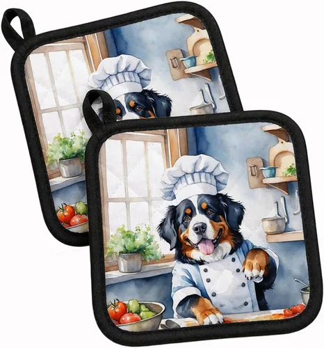 Vista 27 de Caroline's Treasures Coton de Tulear El Chef Par de Agarraderas de Ollas de Cocina Resistentes al Calor Juegos de Agarraderas de Ollas Almohadillas