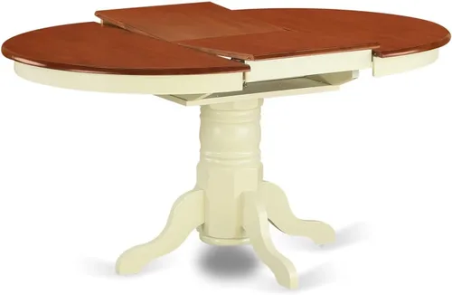 Vista 5 de East West Furniture AVIP5-BMK-W - Juego de mesa y sillas de cocina de 5 piezas, incluye una mesa de comedor ovalada con hoja de mariposa y 4 sillas