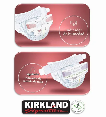 Vista 3 de Kirkland Pañales Signature talla 1 (hasta 14 libras) 192 unidades con toallitas exclusivas para la salud y el aire libre