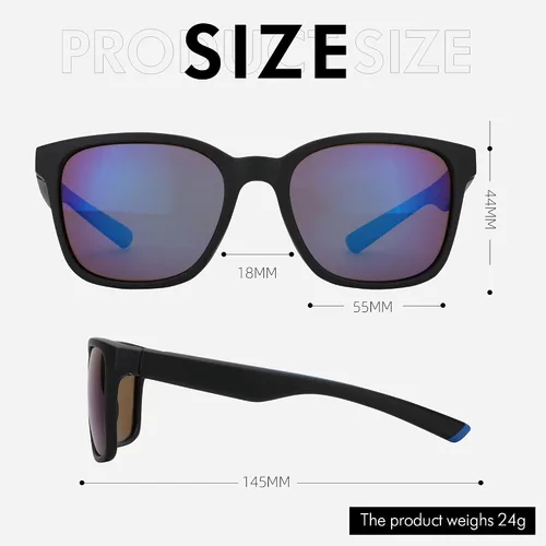 Vista 2 de ZENOTTIC Gafas de sol polarizadas para hombre, protección UV400, gafas de sol cuadradas