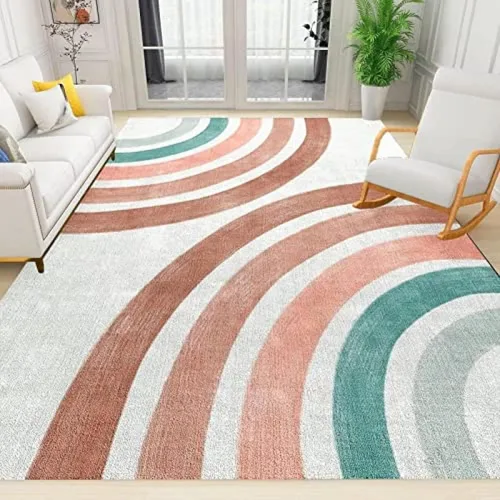 Vista 15 de Alfombra minimalista de lujo con diseño geométrico para sala de estar, alfombra moderna con estampado de mármol rosa dorado, alfombra rectangular
