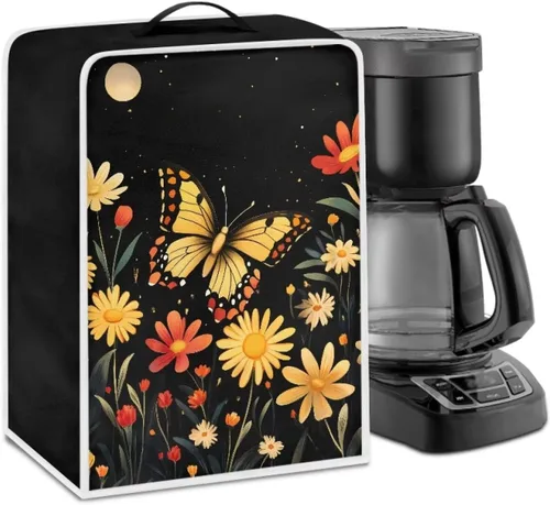 Vista 64 de Cubiertas antipolvo para máquina de café cruzado con bandera estadounidense, para mezclador, máquina de jugo, mantiene la cocina y la oficina