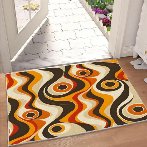 Vista 17 de Alfombra retro con flores, alfombra vintage de 2 x 3 pies, lavable antideslizante, para interiores, para entrada, entrada, cocina, mesita de noche