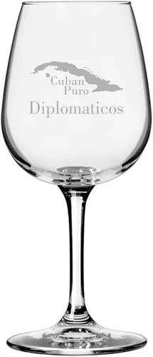 Vista 3 de Cuaba - Copa de vino multiusos con temática de cigarro cubano grabada de 12.75 onzas