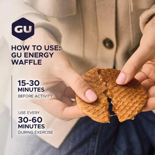 Vista 4 de GU Energy Stroopwafel Campfire S'mores Sports Nutrition Waffle, sin cafeína y lácteos kosher, energía para cualquier entrenamiento, 16