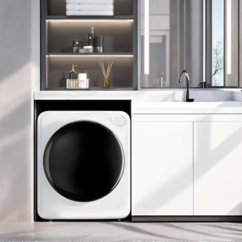 Vista 6 de Secadora de ropa portátil de 1.7 pies cúbicos, 5 modos de secado y perilla de control 800W Front Load Compact Laundry Dryer Machine with Stainless