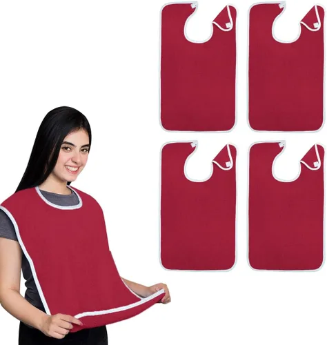 Vista 11 de Avalon Towels Adult Bibs for Women 100% Cotton Bib for Adults for Eating - Terry Cloth Adult Bibs for Men Clothing Protectors