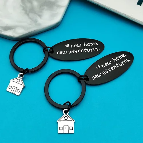 Vista 2 de New Home Keychain New House Keychain Housewarming Gifts for New Homeowner First Home Gifts Moving in Gifts