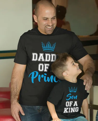 Vista 3 de Camisas a juego para papá e hijo, trajes para el día del padre y el príncipe
