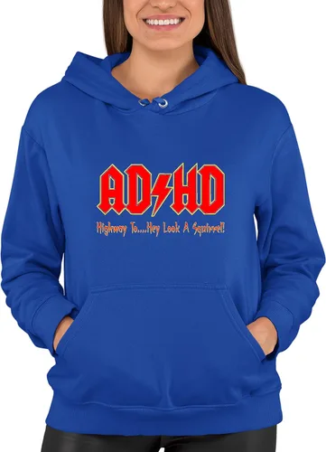 Vista 47 de Go All Out Sudadera con capucha para hombre y mujer con texto en inglés "Highway To Hey Look A Squirrel