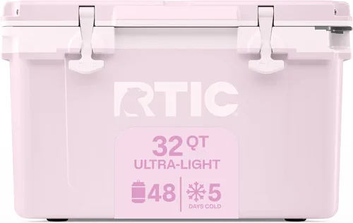Vista 14 de RTIC Enfriador duro ultraligero de 32 cuartos de galón, baúl de hielo portátil aislado de 13 libras, capacidad de 48 latas, retención de hielo de 5