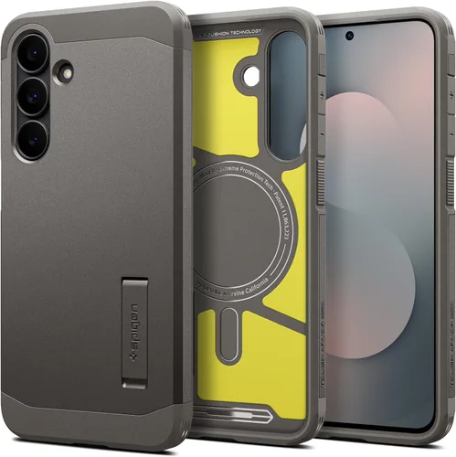 Vista 22 de Spigen Funda para Galaxy S25, Tough Armor MagFit [Kickstand] [Compatible con MagSafe] [Protección de grado militar] - Abyss Green Abyss Verde
