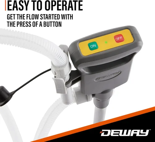 Vista 4 de Bomba de transferencia de combustible automática DEWAY con parada automática y pitido, potente alimentación por batería AA con opción