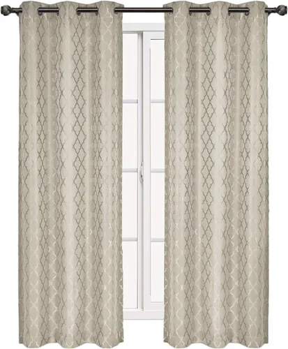 Vista 19 de Panel de cortina para oscurecimiento de ventana, con arandela, en tejido jacquard, paneles en par, juego de 2 paneles de Willow Jacquard