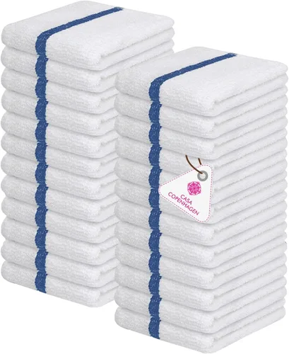 Vista 10 de CASA COPENHAGEN Exotic - Juego de 6 toallas de diseño de 100% algodón egipcio, color azul aguamarina, 550 GSM, 2 toallas de baño, 2 toallas de baño